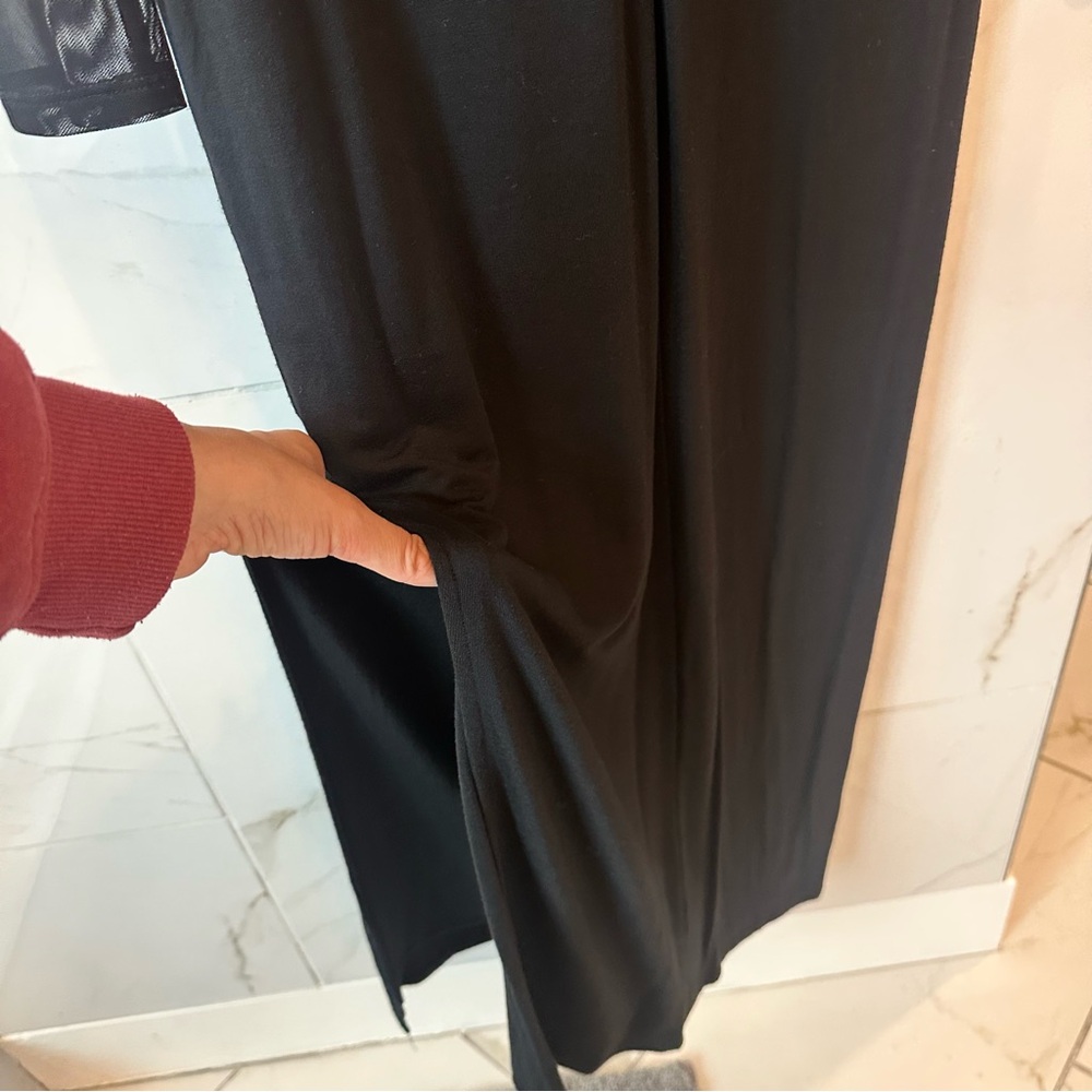 Black Sheer-Panel Long Sleeve Maxi Dress - Picture 5 of 6